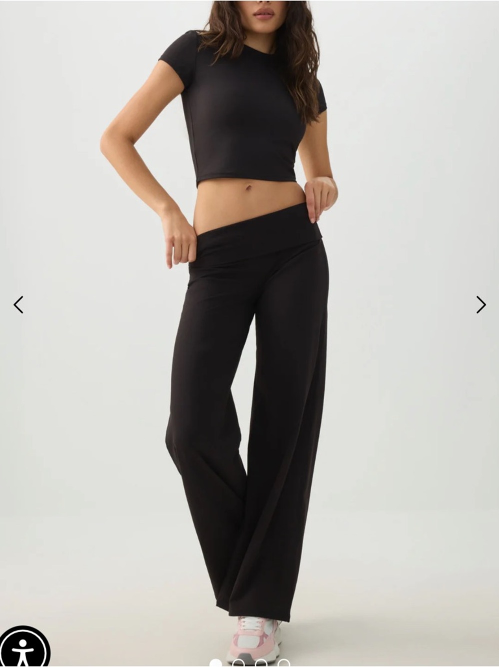 camactive by ardene black fold over wide leg leggings